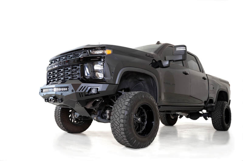 Chevrolet Silverado 3500 Bumper - Front - Addictive Desert Designs - Stealth Fighter - Hammer Black with Satin Black Panels - `20-`27